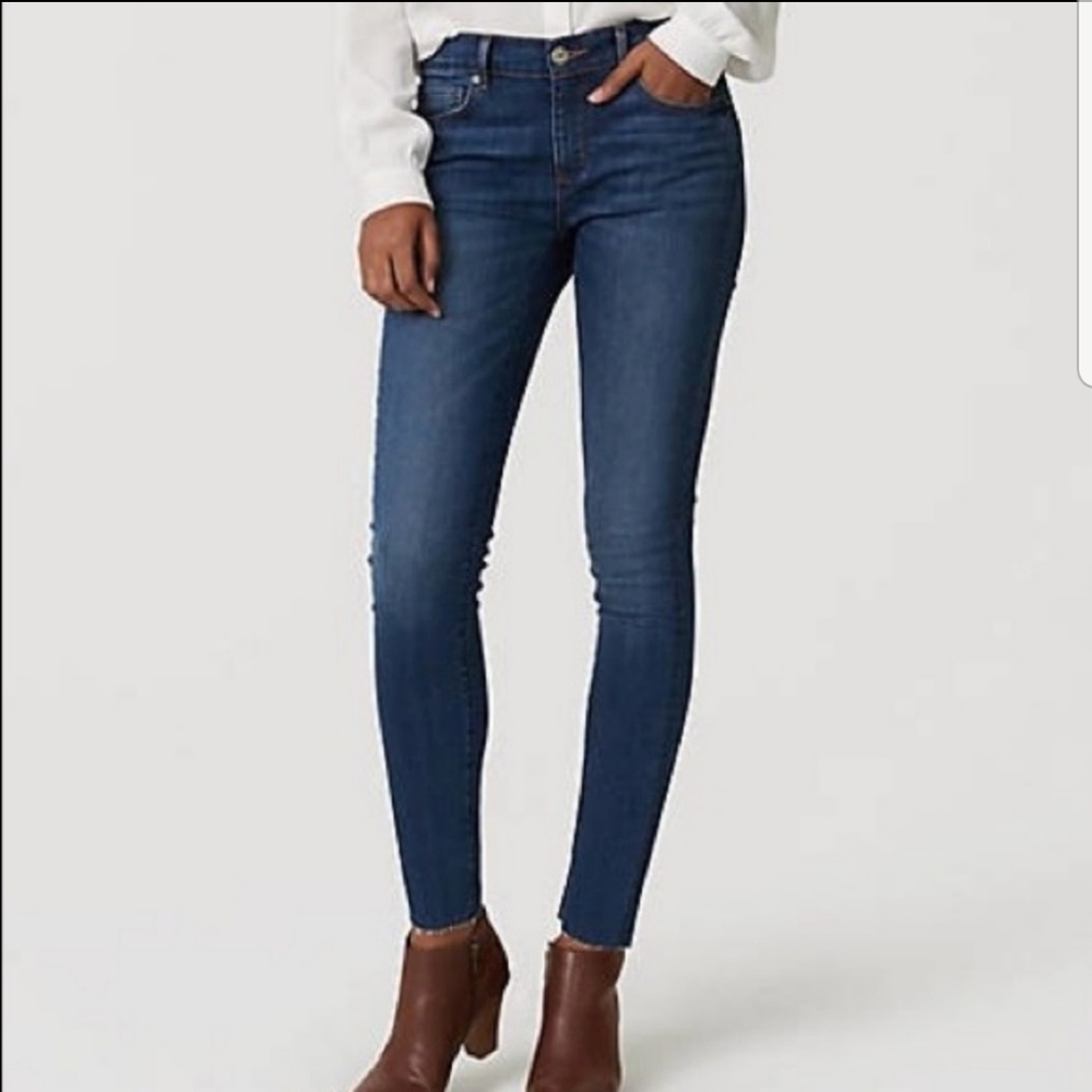 LOFT modern high waist skinny ankle jeans